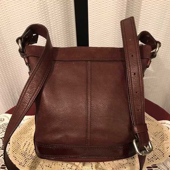 Fossil - Burgundy Leather Cross Body Bucket Bag - Picture 2 of 8
